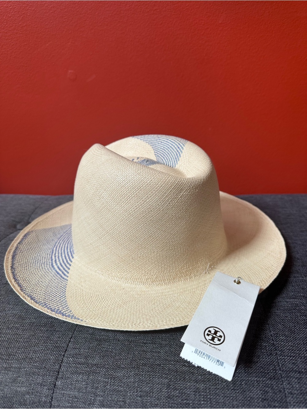 Tory Burch Straw Panama Fedora Hat One Size
NEW